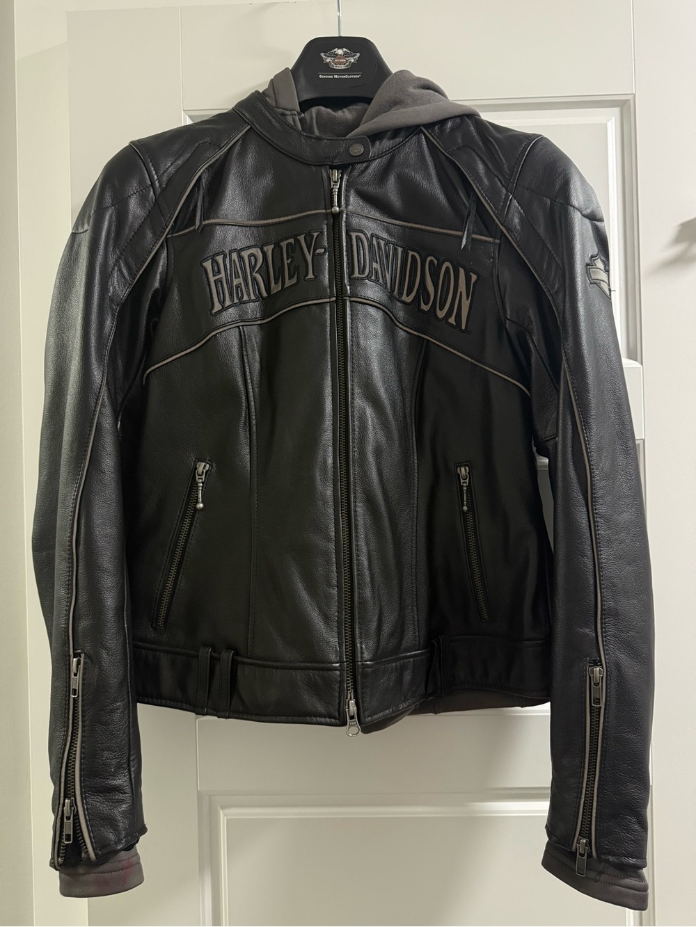 Harley-Davidson Black Women’s Leather Jacket with Hood
